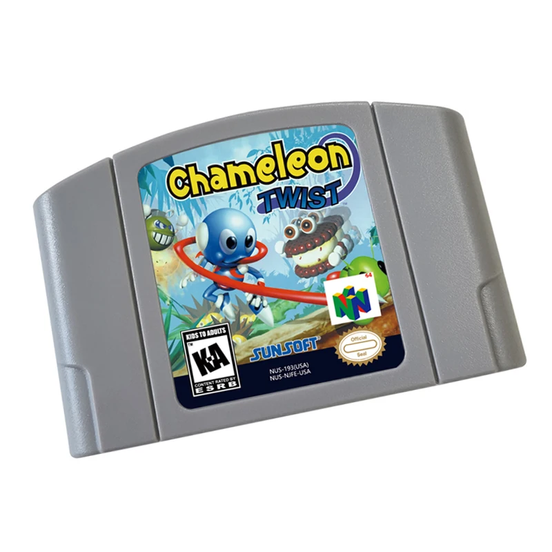 N64 games Cartridge1-Chameleon Twist NTSC  And PAL Version Retro Games reconstructed