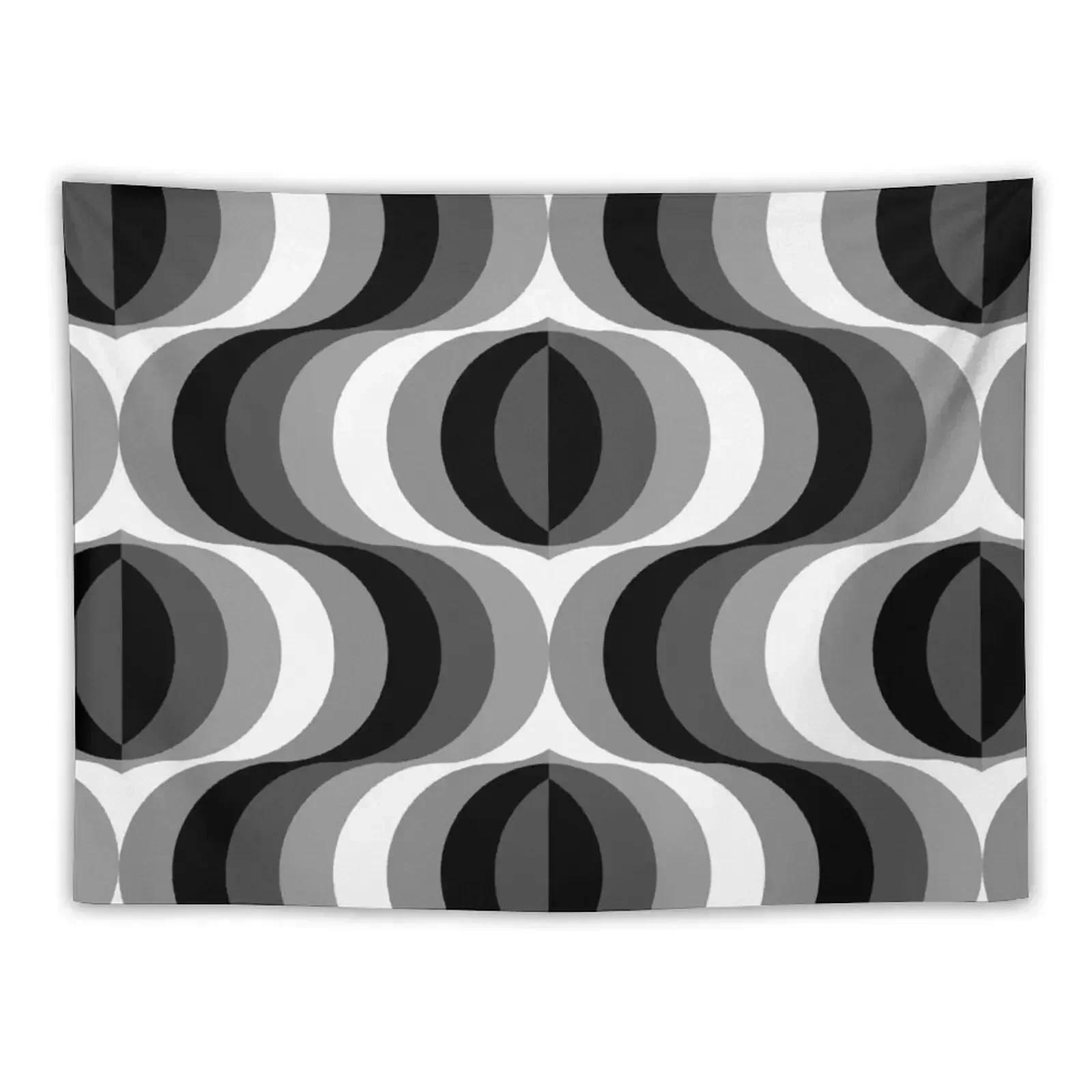 Large Seventies zigzag black and white waves Tapestry Decoration Wall Tapete For The Wall Tapestry