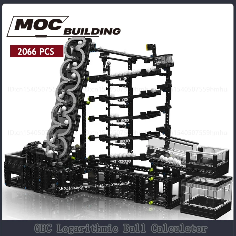 MOC Building Blocks GBC Marble Logarithmic Ball Calculator 26012 Model Motor Machine Technology Bricks Creative Toys Xmas Gifts