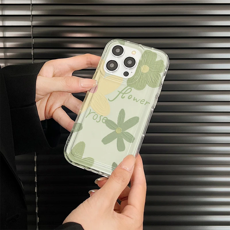 J4470 Fall Prevention Cushion Type For IPhone 11 12 13 14 Pro Max 6 6s 7 8 Plus X XR XS Max 12 Mini Case DIY Soft TPU Cover