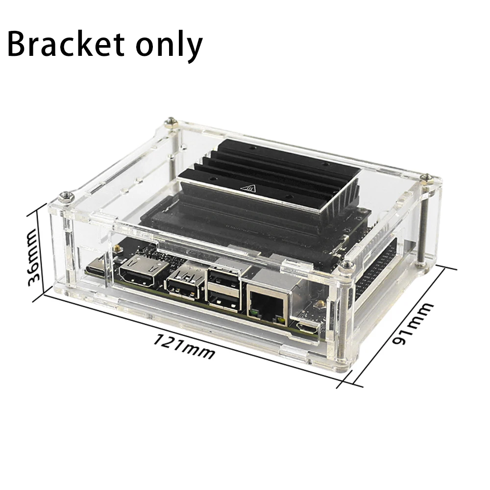 HFES используется для платы разработки Jetson Nano Shell, акриловый прозрачный защитный корпус