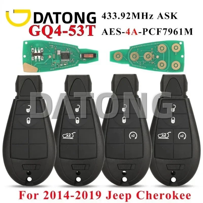 

CHANKey Fobik GQ4-53T Remote Car Key 433MHz PCF7961M 4A Chip For Jeep Cherokee Sport KL 2014 2015 2016 2017 2018 2019 Fob