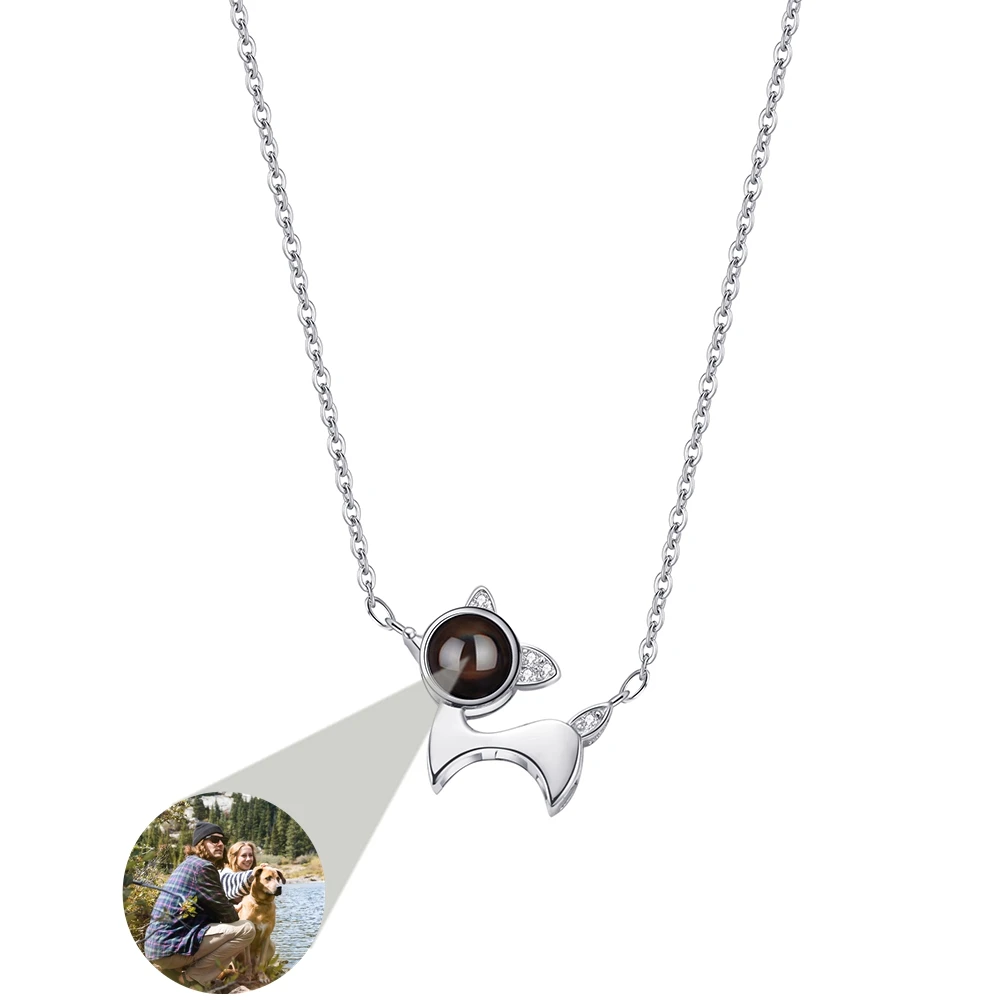 شخصية مخصصة صور قلادة للنساء القط الكلب بات الإسقاط صور سلسلة مجوهرات عيد ميلاد #4