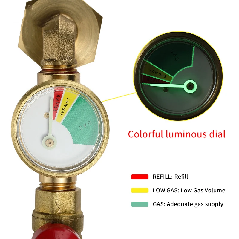 Adaptador de repuesto de propano QCC1 con medidor y válvula de Control de encendido y apagado, adaptador de propano para parrilla de Camping, botella rellena de 1LB