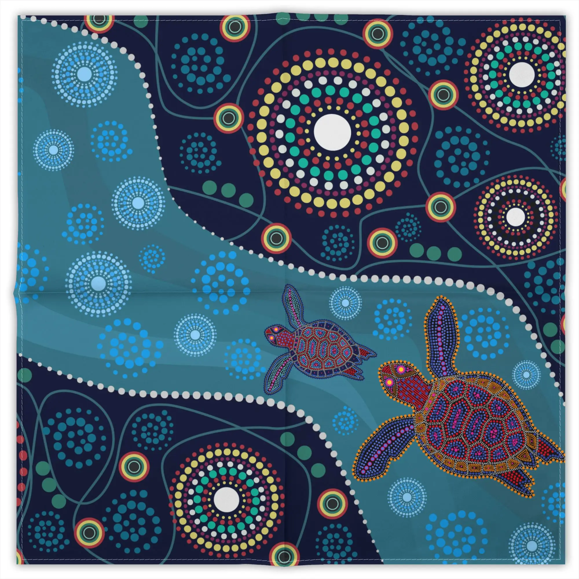 

Australian Indigenous Animal Art Fashion Square Scarf Decorative Polyester Printed Daily