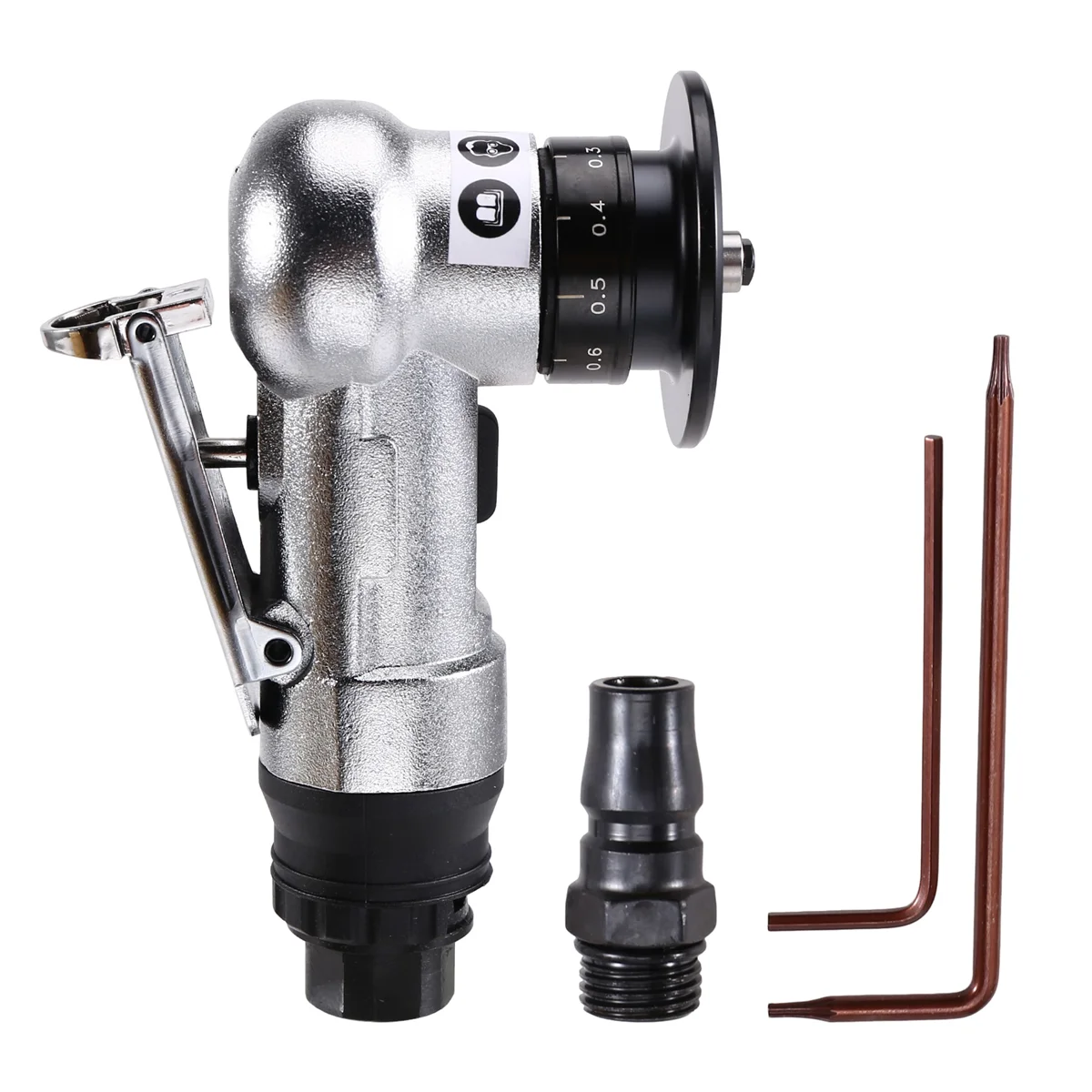 

A002 Пневматическая машина для снятия фаски 45-дуговая кромка 30000 об/мин Угловая машина для снятия заусенцев с угловым лезвием C, вилка европейского стандарта