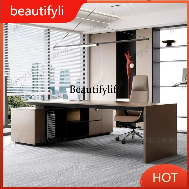 A139 Chairperson's Office Boss President's Desk Light Luxury High-end Large Class Desk Simple Modern Office Desk and Chairs