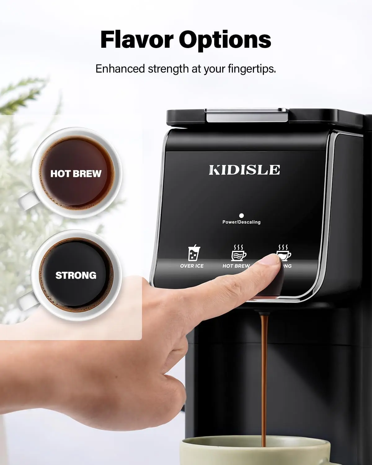 ماكينة صنع القهوة الساخنة والمثلجة، ماكينة صنع القهوة K Cup، متوافقة مع أكواب K والقهوة المطحونة، ماكينة صنع القهوة ذات الخدمة الفردية مع مجموعة جريئة