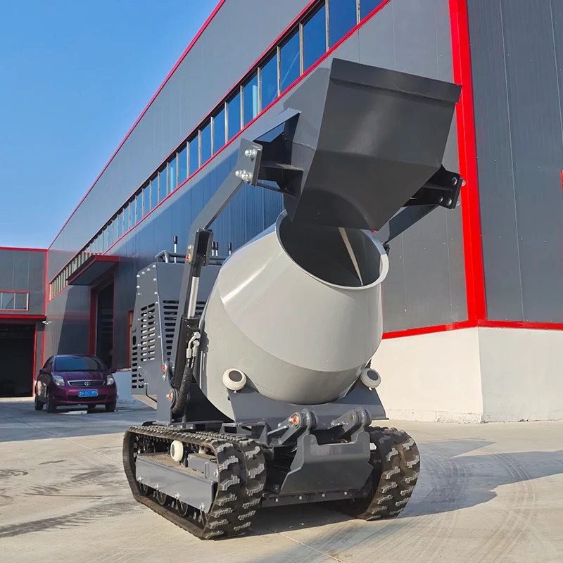 Hot Selling Mini Concrete Mixer 750kg Self-loading Crawler Dump Truck with KUBOTA diesel Engine High-horse Motor view 2