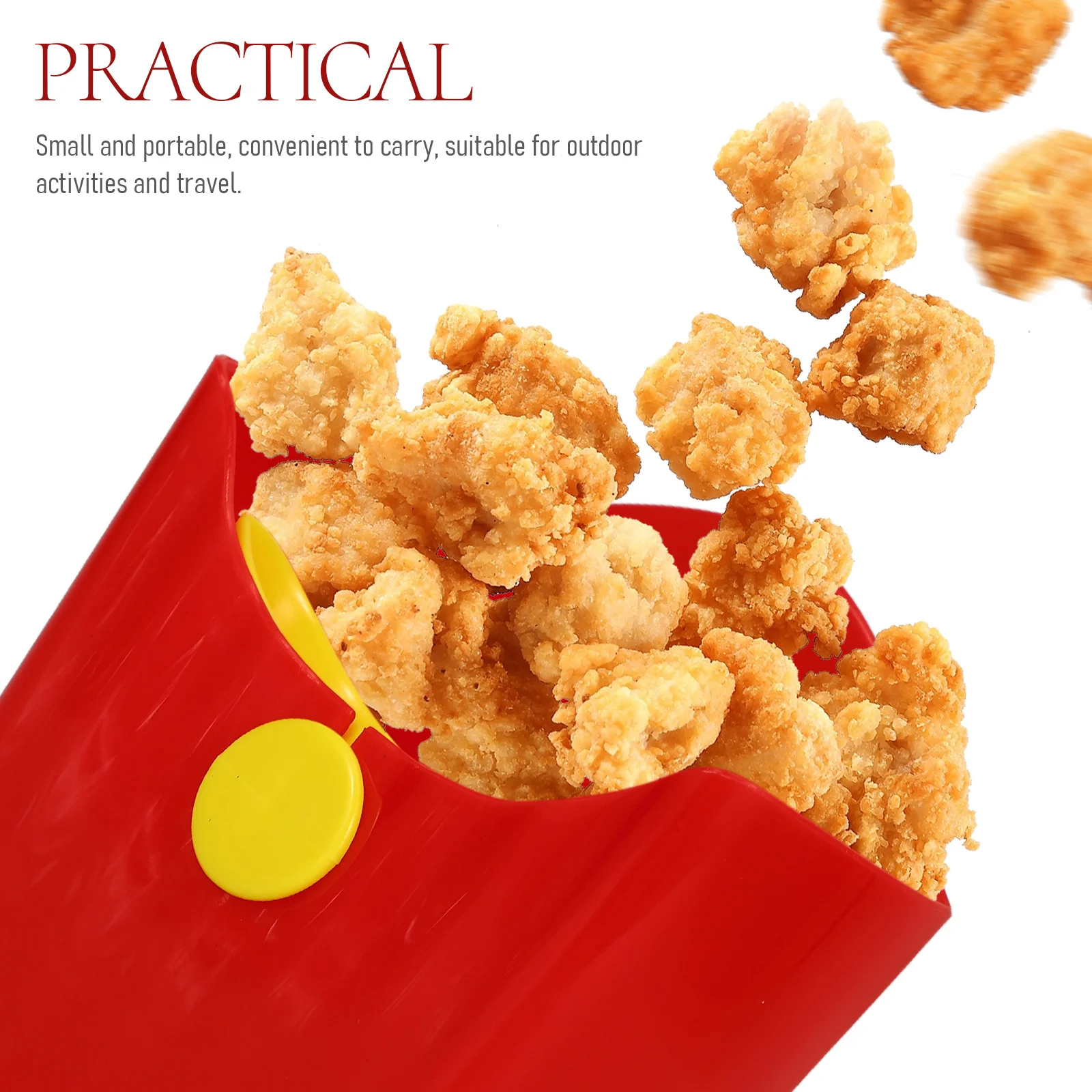 

1pc Reusable Holder French Fry Container Lightweight Portable Fried Food Cup Outdoor Snack Box Popcorn Holder Salad Cup