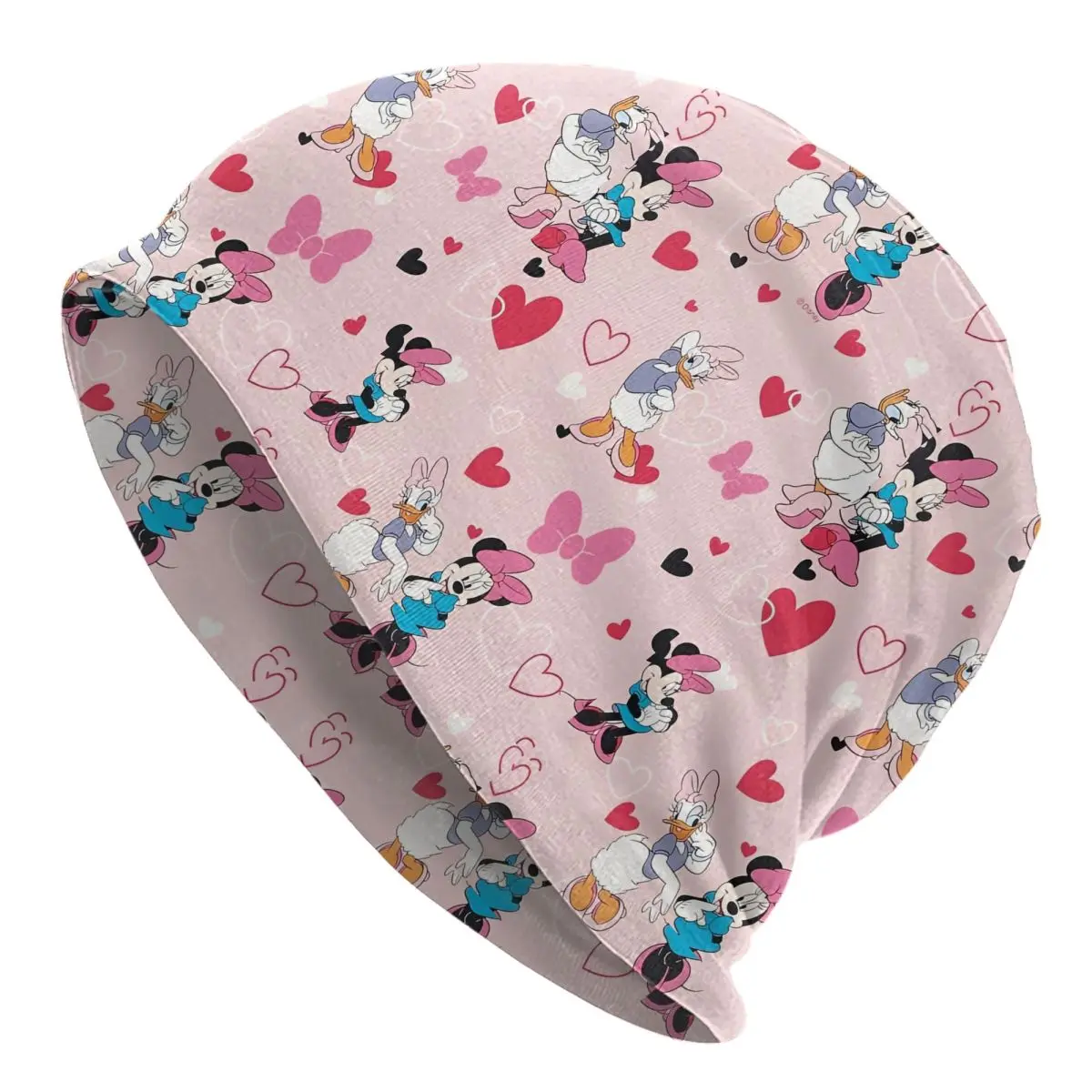 

Love Daisy Minnie Mouse Bonnet Hat Hip Hop Street Cute Pink Skullies Beanies Hat Unisex Warm Head Wrap Cap