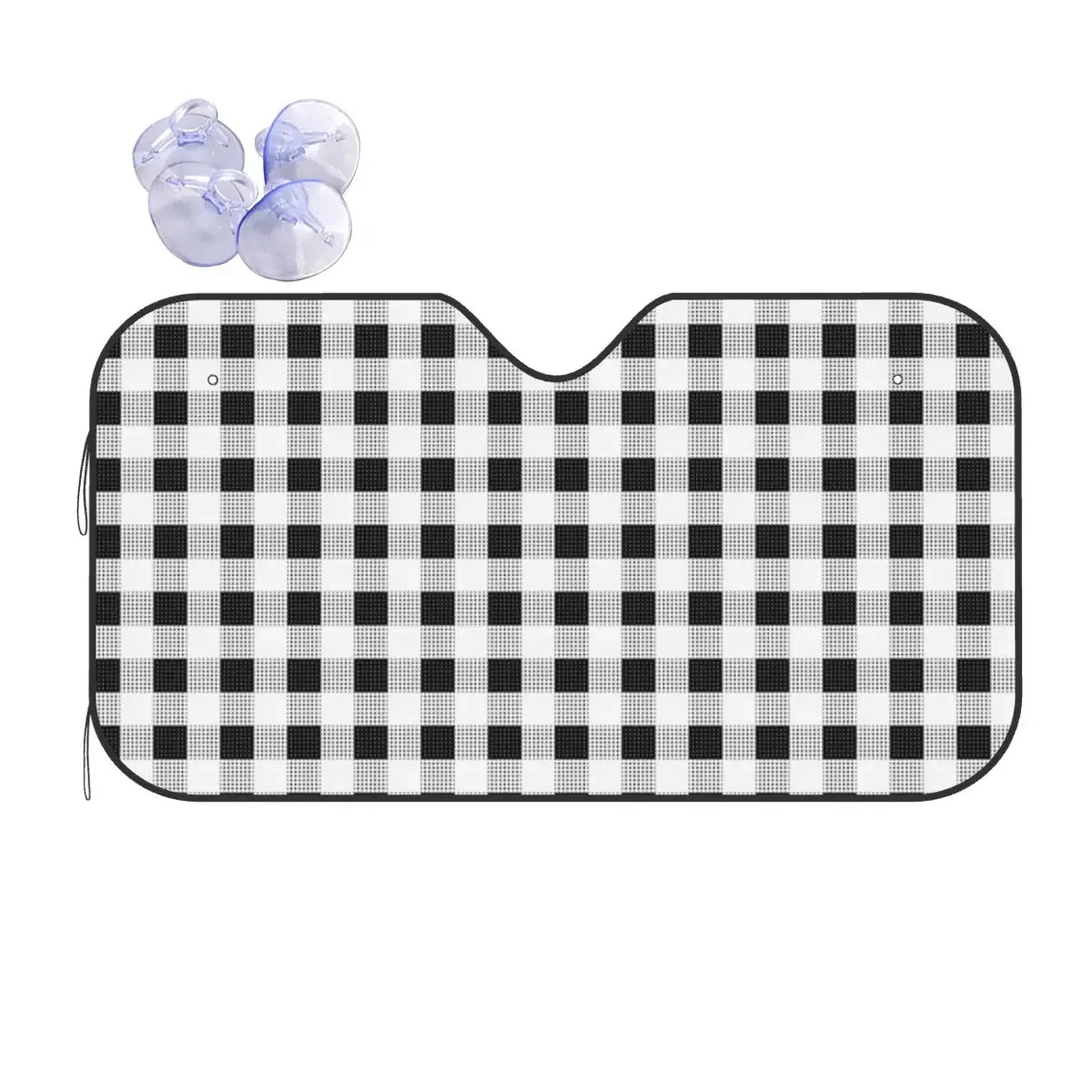 Checkerboard Plaid Windshield Sunshade Novelty Car Front Windshield 76x140cm Car Sunshade Accessories Covers