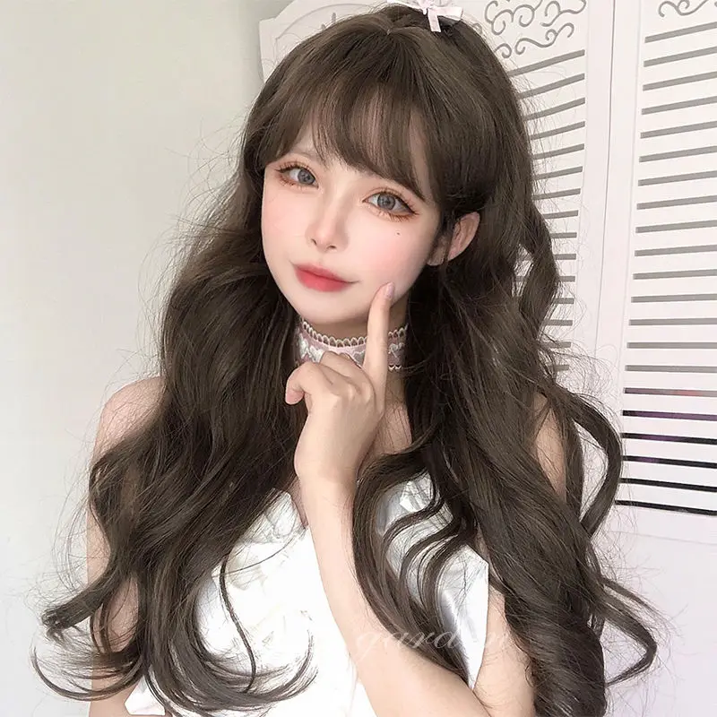 ‌ Lolita pruik dubbele paardenstaart - 85 cm krullende pruik met nephoofdhuid, geen reflectie, klaar om te dragen, anime cosplay accessoires