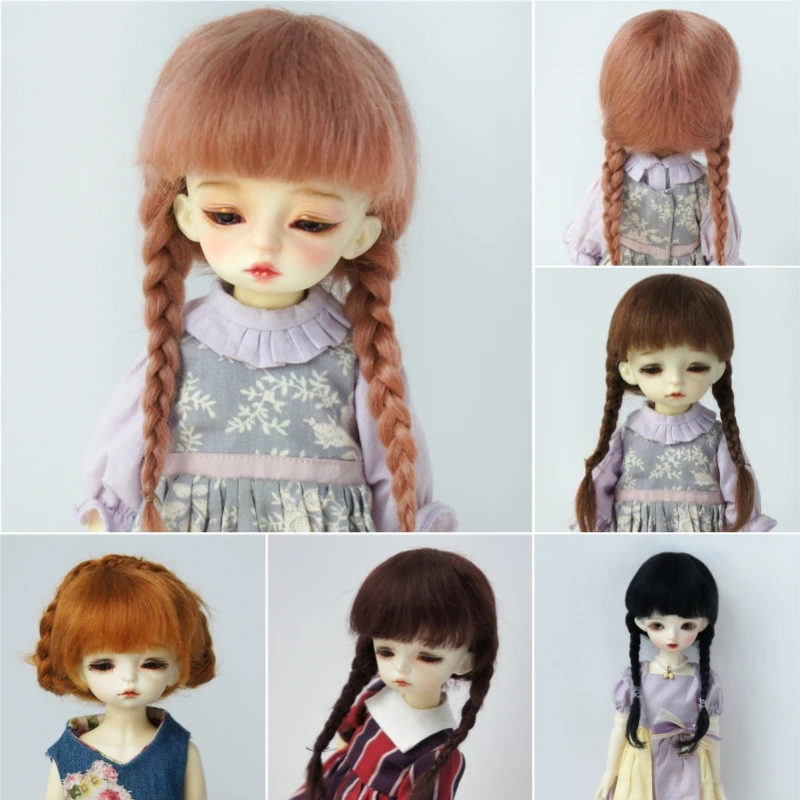 1/6 1/4 1/3 YOSD MSD SD  Mohair Doll Wigs  JD018 6-7inch 7-8inch 8-9inch  Anna Double Braid  BJD Hair  Country Girl Wig Styles