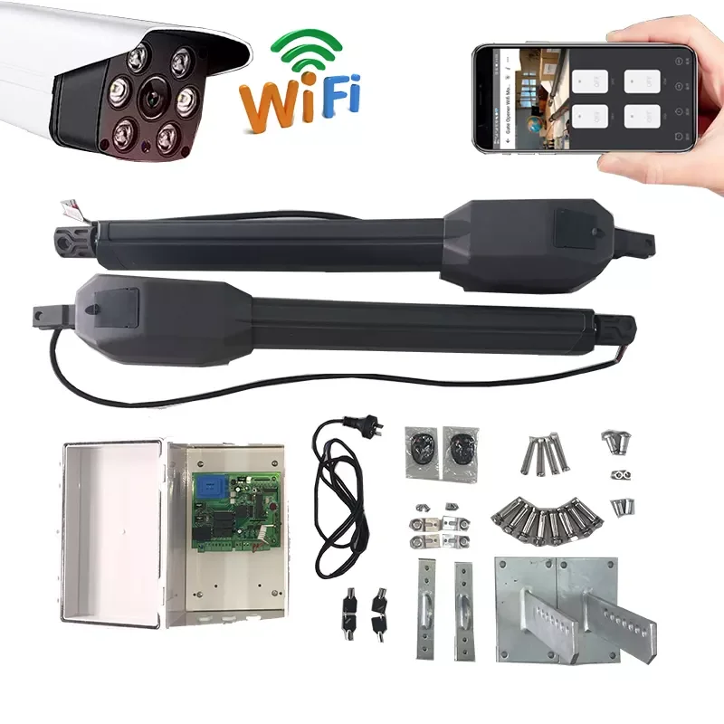 

Automatic Swing Gate Opener AC Motor With Limit Switch Waterproof Antifreeze Remote 500KG With Camera
