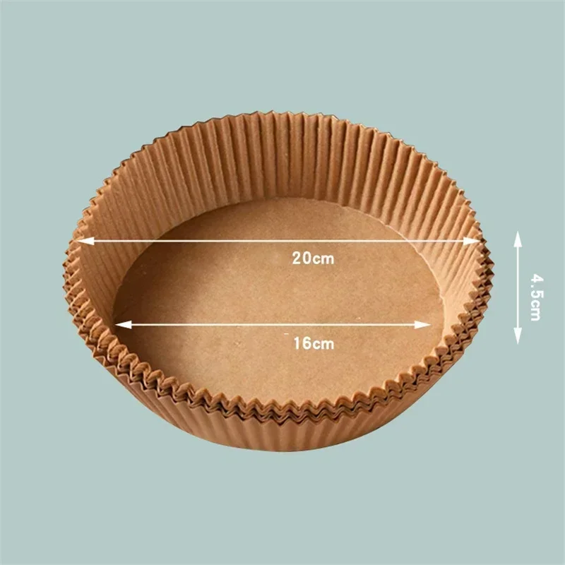 2026 50pcs Air Frying Pan Disposable Wood Pulp Parchment Paper Cheese Cake Pad Air Frying Pan Baking Paper Accessories