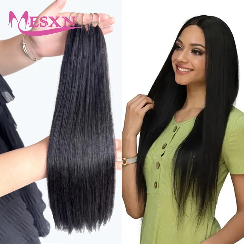 MESXN Feather  hair extensions Human Hair 100% Real Natural Hair Comfortable and Invisible  16\