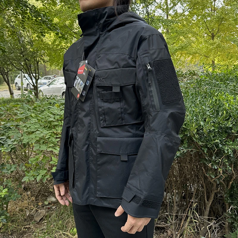TRG Tactical Multi Pocket Hard Shell Adhesive Charge Coat Waterproof and Breathable