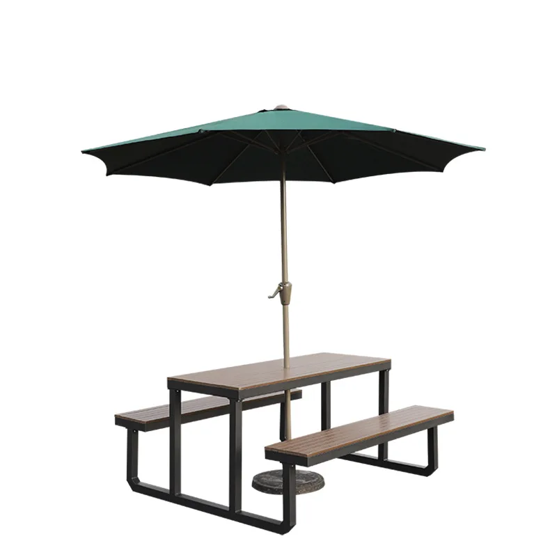 

Outdoor park anti corrosion tables and chairs, waterproof courtyard garden wooden tables and chairs