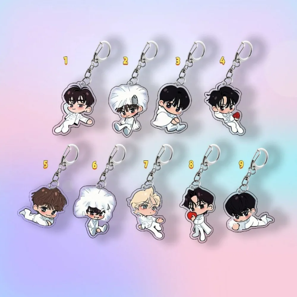 Hot Korean Boy Band Character Cartoon Q-version Pendant Keyring Accessories Shen Quanrui Key Ring for Fans Gift Jewelry