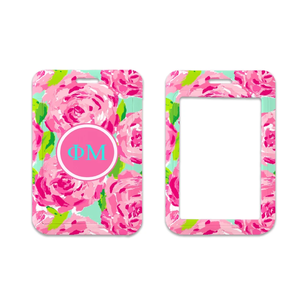 

Women Phi Mu Sorority Lanyards Card Neck Strap ID Badge Holder Keychain Key Holder Hang Rope Keyrings Accessories Gifts