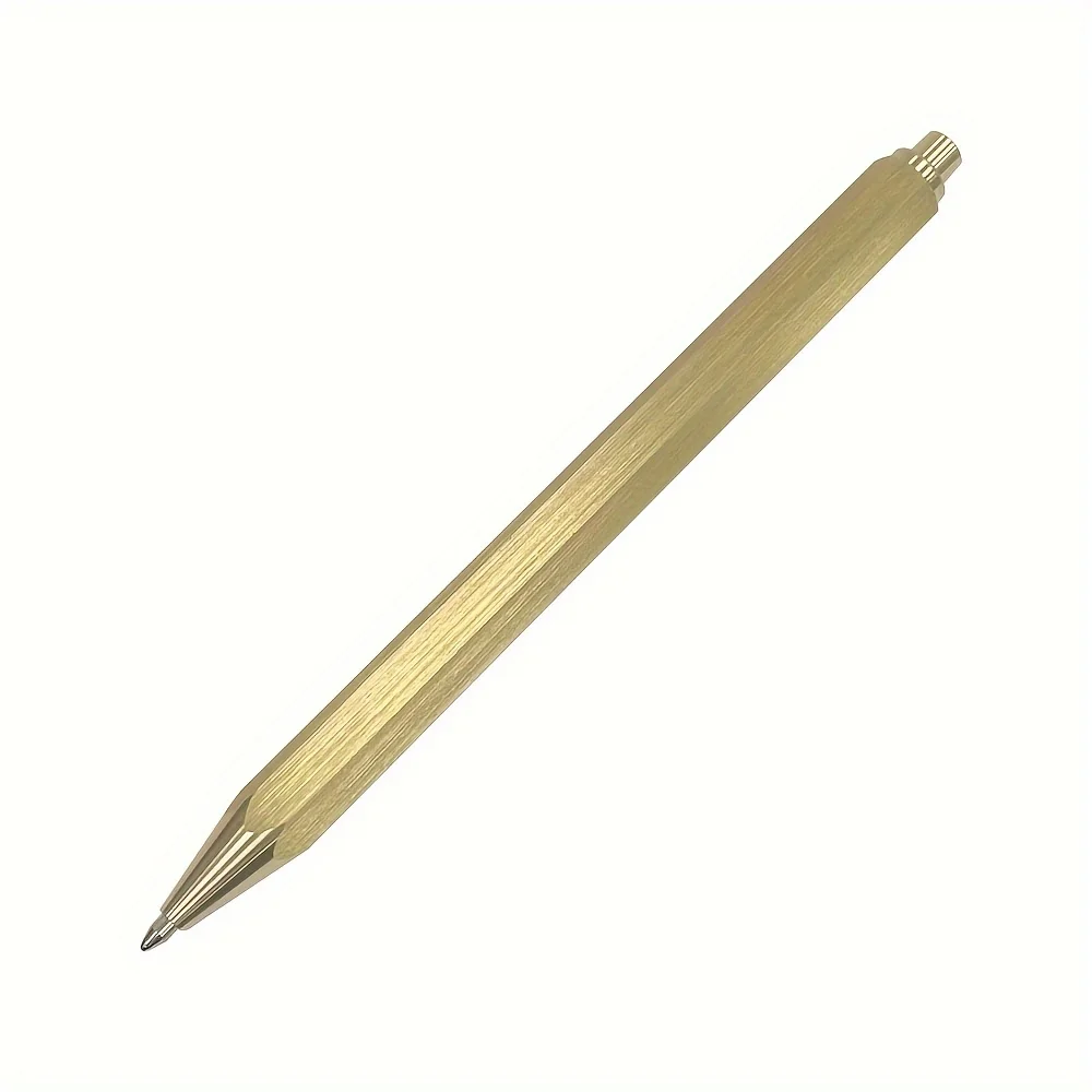 Outdoors Writing Tools EDC High Grade Brass Portable Decompress Cylindrical Click Ballpoint Gel Pen Stationery for Christmas