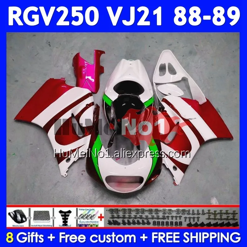 Body Kit For SUZUKI SAPC VJ21 RGV250 RGVT250 VJ Dark red 21 88-89 108No.140 RGV-250 RGV 250 RGVT-250 88 89 1988 1989 Fairing