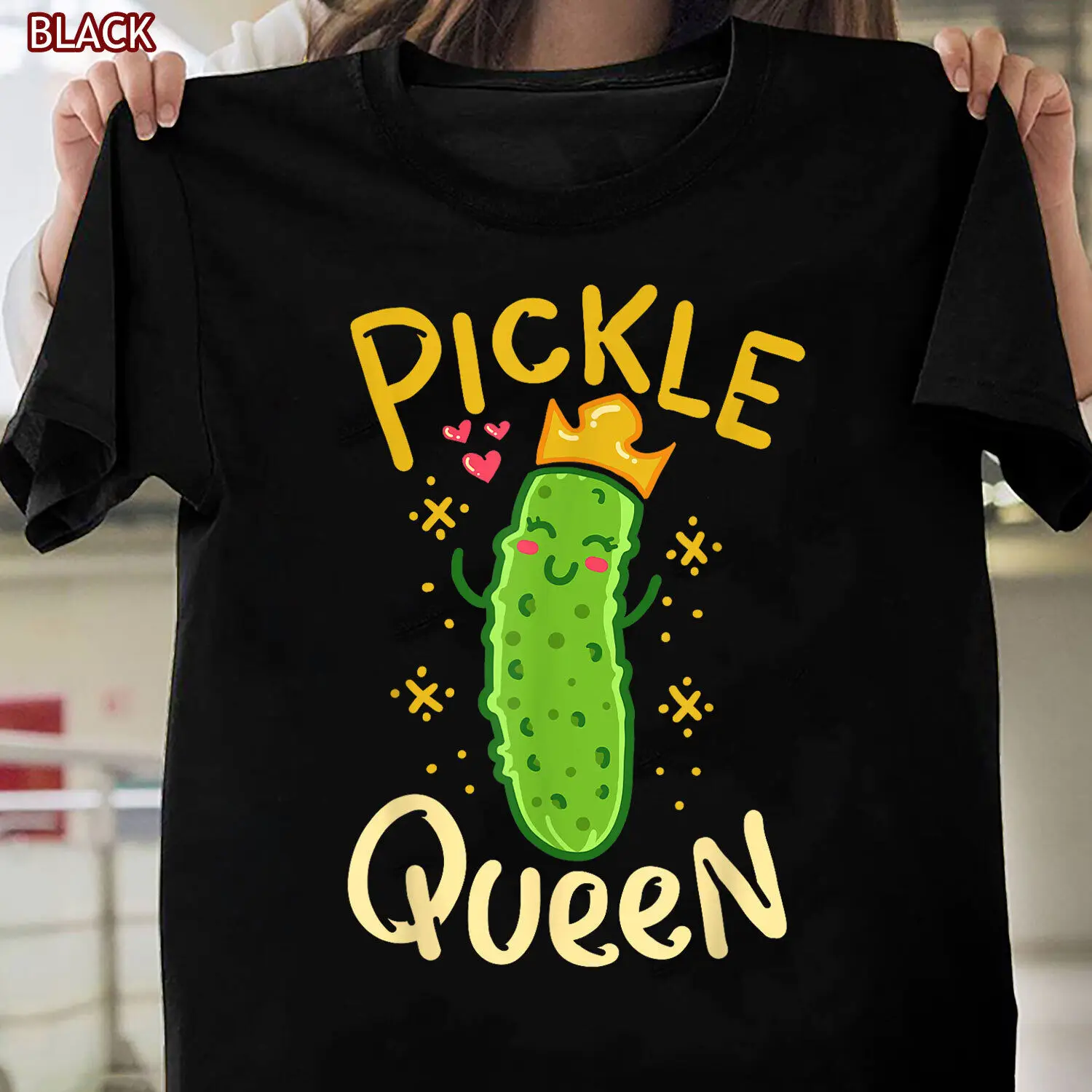 Pickle Queen Vegan Tee Gift, Funny Cucumber Vegetable T-Shirt for Womens Mens