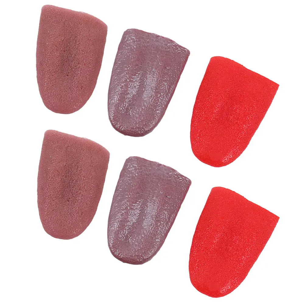 6 pezzi di lingua finta puntelli festa di Halloween ago in acciaio artificiale traforato realistico scherzo simulazione festival cosplay lingua