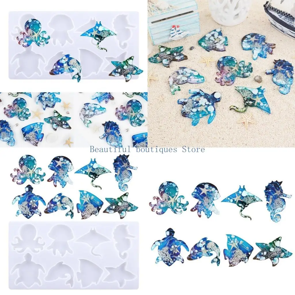 

U4LF формы для подвесок, брелок для ювелирных изделий, силиконовая форма для ключей, форма морских животных