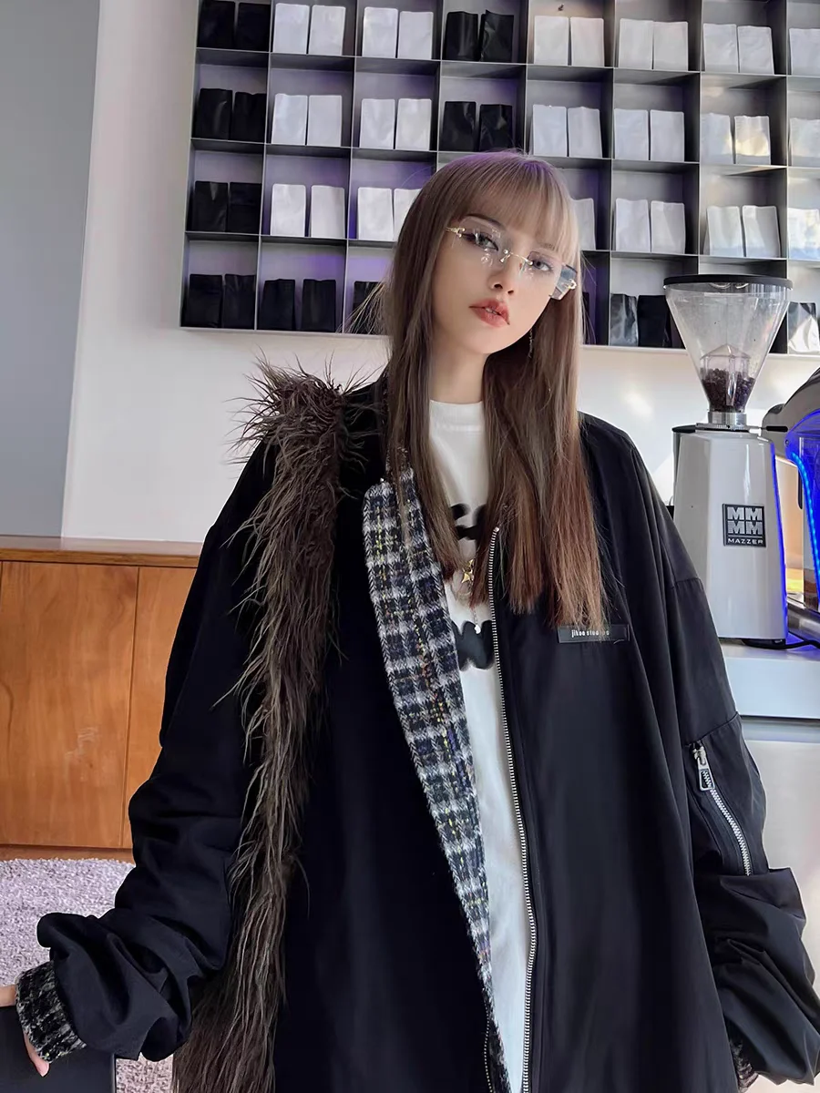 

Куртки-бомберы с вышивкой, женские осенние спортивные костюмы для бега в стиле хип-хоп, на молнии, в рубчик, хипстерские модные манжеты с круглым вырезом