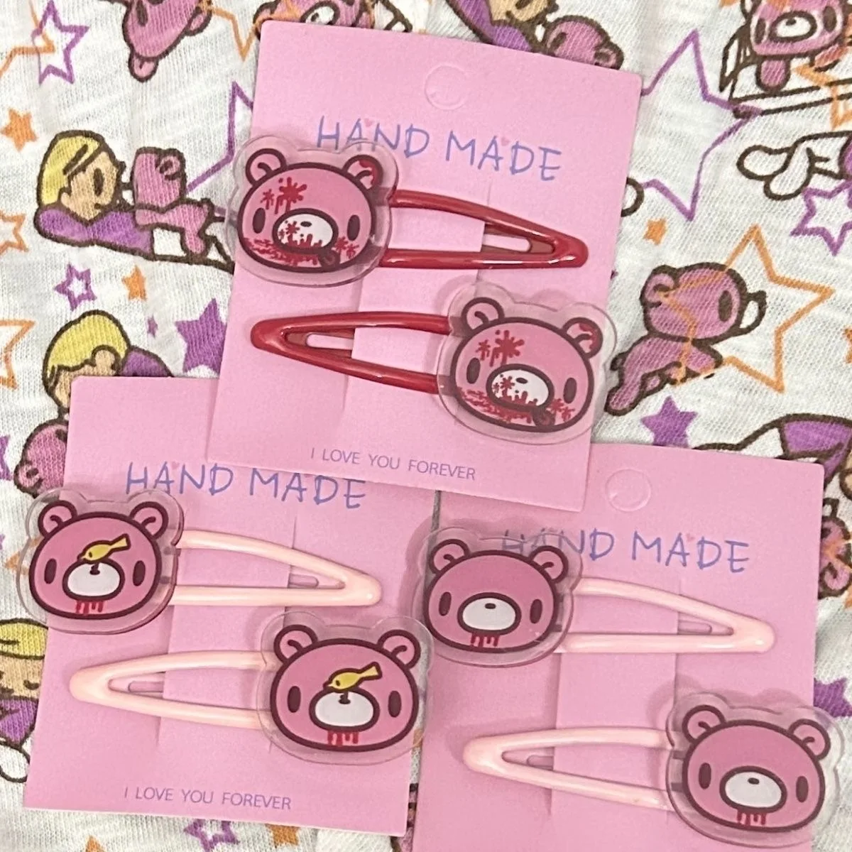 

Cute Bear Acrylic Hair Clips, 2Pcs/Set Pink Snap Hair Pins, Kawaii Cartoon Hair Accessories for Girls and Daily Hairstyle