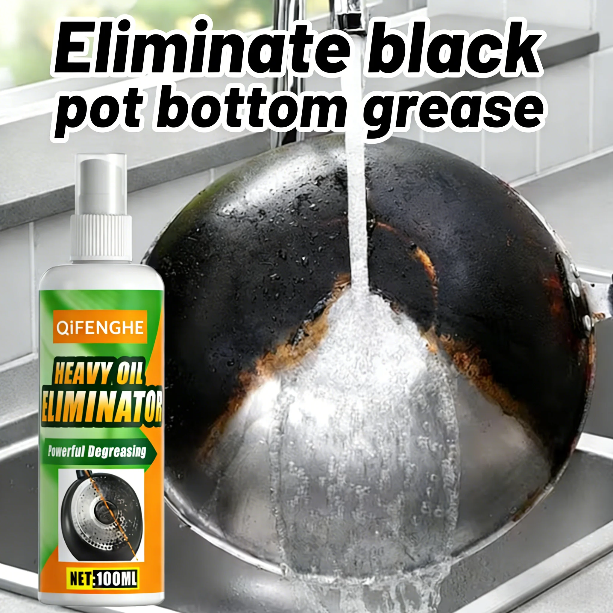 Cookware Oil Stain Cleaner - Kitchen Degreasing Spray