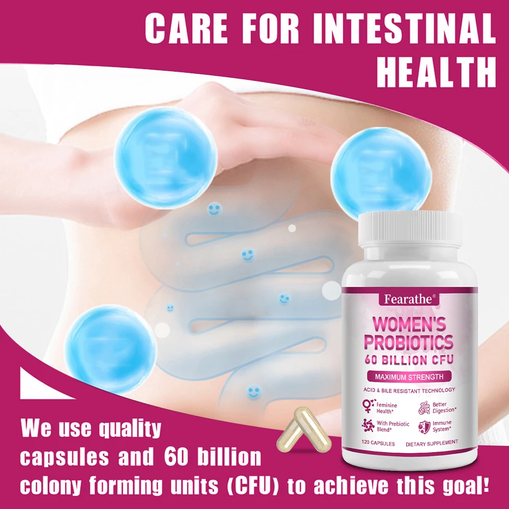 Premium Probiotics for Women - 60 Billion CFU, - Digestion, Immunity & Health Supplement