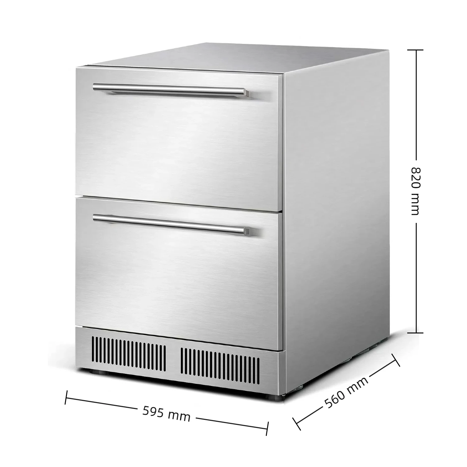 

NUELEAD NE-359 Two Drawers Dual Zone Home Bar Fridge Beverage Air Cooled Fridge 145L Home Built In Workshop Refrigerator