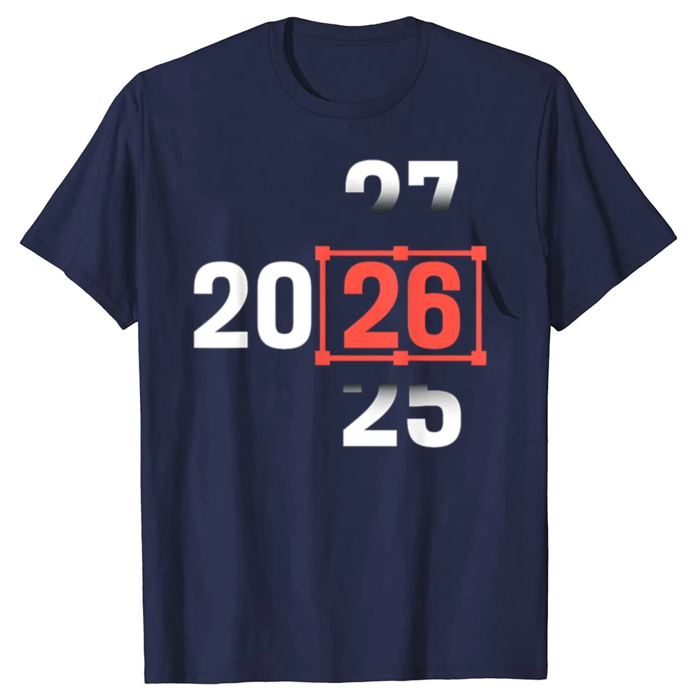 Frohes Silvester 2026 Neujahr Kreatives Party-T-Shirt mit Aufdruck „Hallo 2026“ und Feiertagsnummern, Unisex-T-Shirt mit Rundhalsausschnitt im lässigen Stil – Detail 2