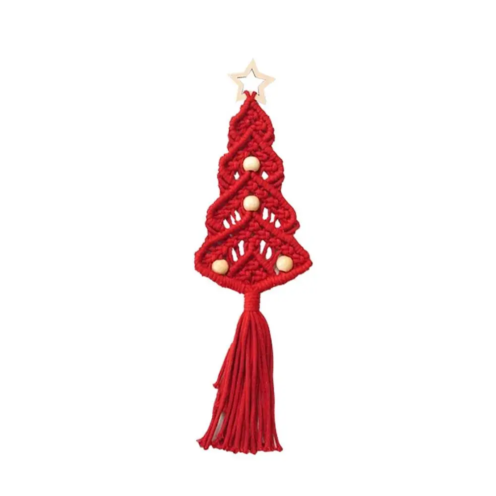 

3Pcs Hanging Ornaments Christmas Tree Macrame Kit Cotton Rope Cotton Thread Christmas Tree DIY Kit Weaving Decorations Christmas