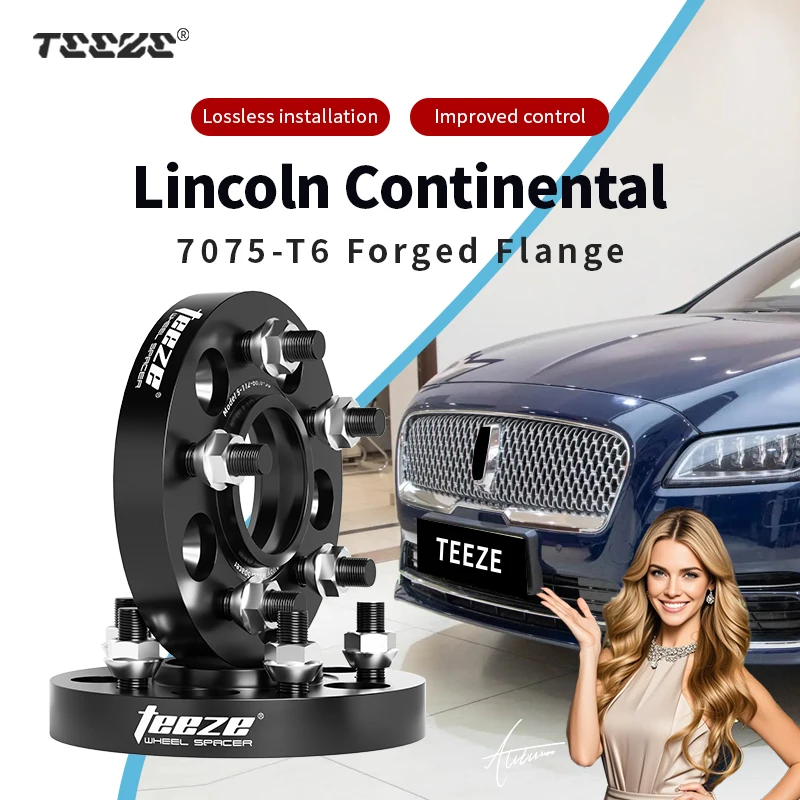

Teeze 2/4pcs 5x108 CB 63.4 M14 x 1.5 Hub Centric Black Forged wheel spacer For Lincoln Continental Flange Plate15/20/25/30/35mm