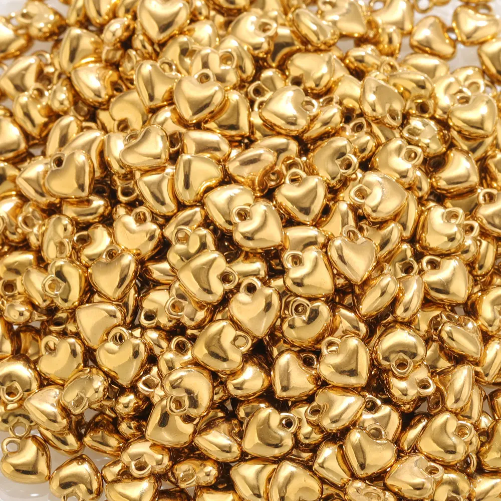 20 Stück Edelstahl-Herzanhänger für die Schmuckherstellung, PVD 18k vergoldet, Liebesanhänger, DIY-Halsketten- und Armbandzubehör, Großhandel – Detail 3