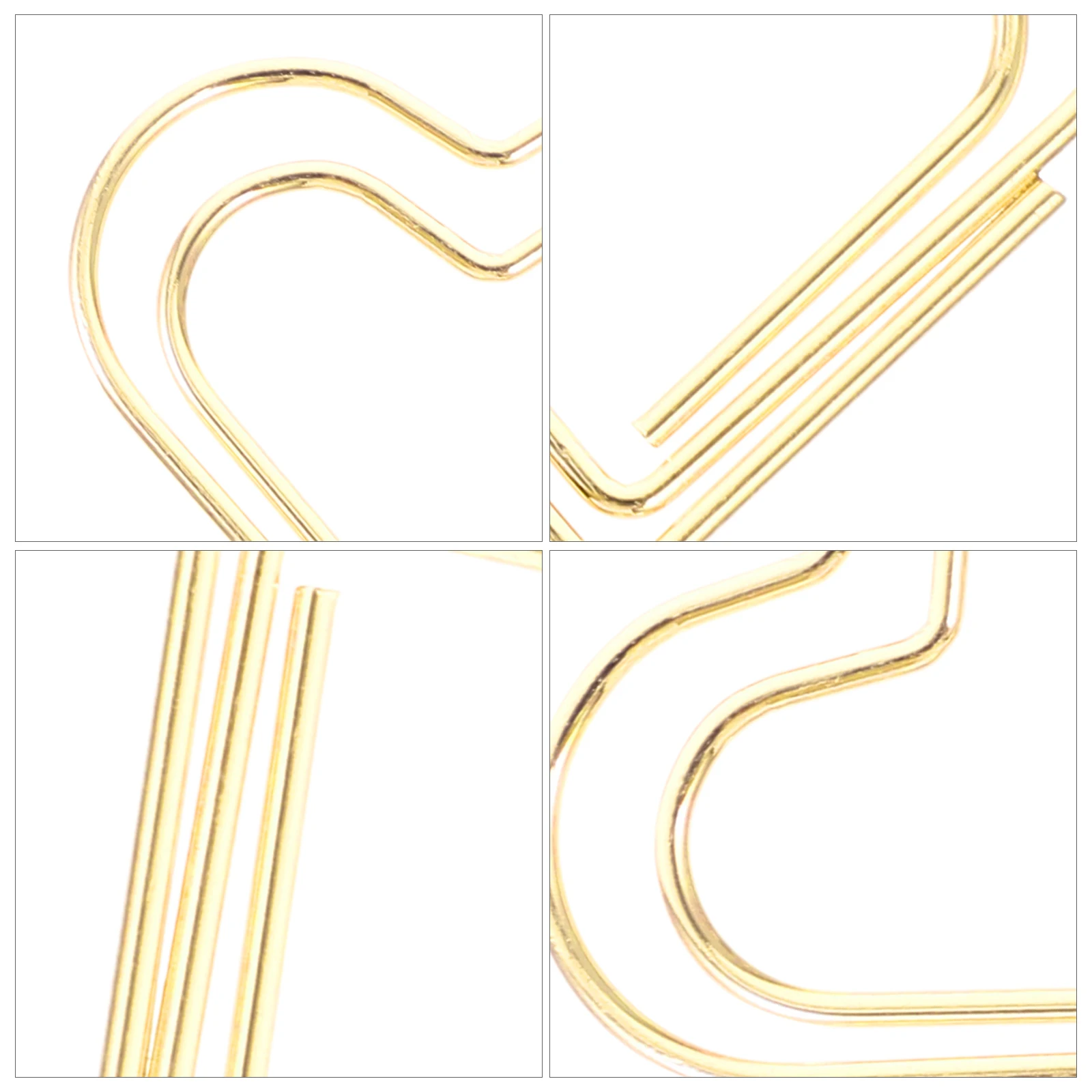 

100pcs Heart Shaped Paper Clips Metal Stationery Small Document Clamps Creative Shaped for Workpapers Office Supplies