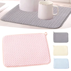Microfiber Dish Drying Mat Absorbent Dishes Drainer Quick-Drying Insulation Pads Non Slip Tableware Table Placemat For Kitchen