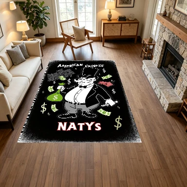 Cartoon Millionaire Money Dollar Carpet Floor Rug Street Hip Hop Style Non-Slip Carpet Suitable for Game Room Home Decoration
