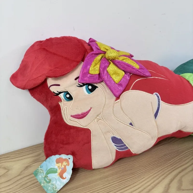 Disney-La Petite Sirène en Peluche pour Enfants, Oreiller de Dessin Animé, Décoration au Beurre, Princesse Ariel, Cadeaux de Noël pour Fille, 50cm