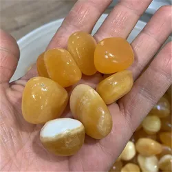 Bulk Natural Orange Calcite Tumbled Stones Quartz Crystal Healing Gemstone Mineral Specimen Garden Home Decoration