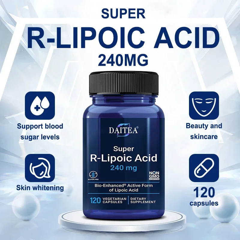 R-Lipoic Acid - Powerful Antioxidant Properties, Helps Maintain Cells, Energy & Skin Health, Cardiovascular Health