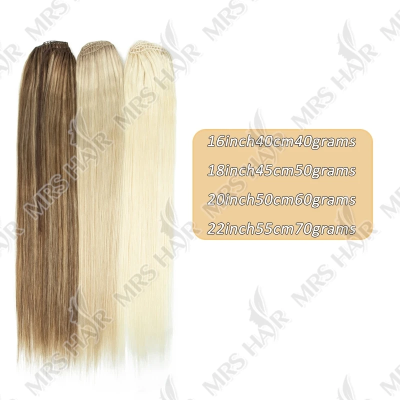 Estensioni dei capelli con piume invisibili Fasci di capelli con punta di piume Capelli umani biondi lisci Cuci nella trama dei capelli Microring 40 cm 100 fili