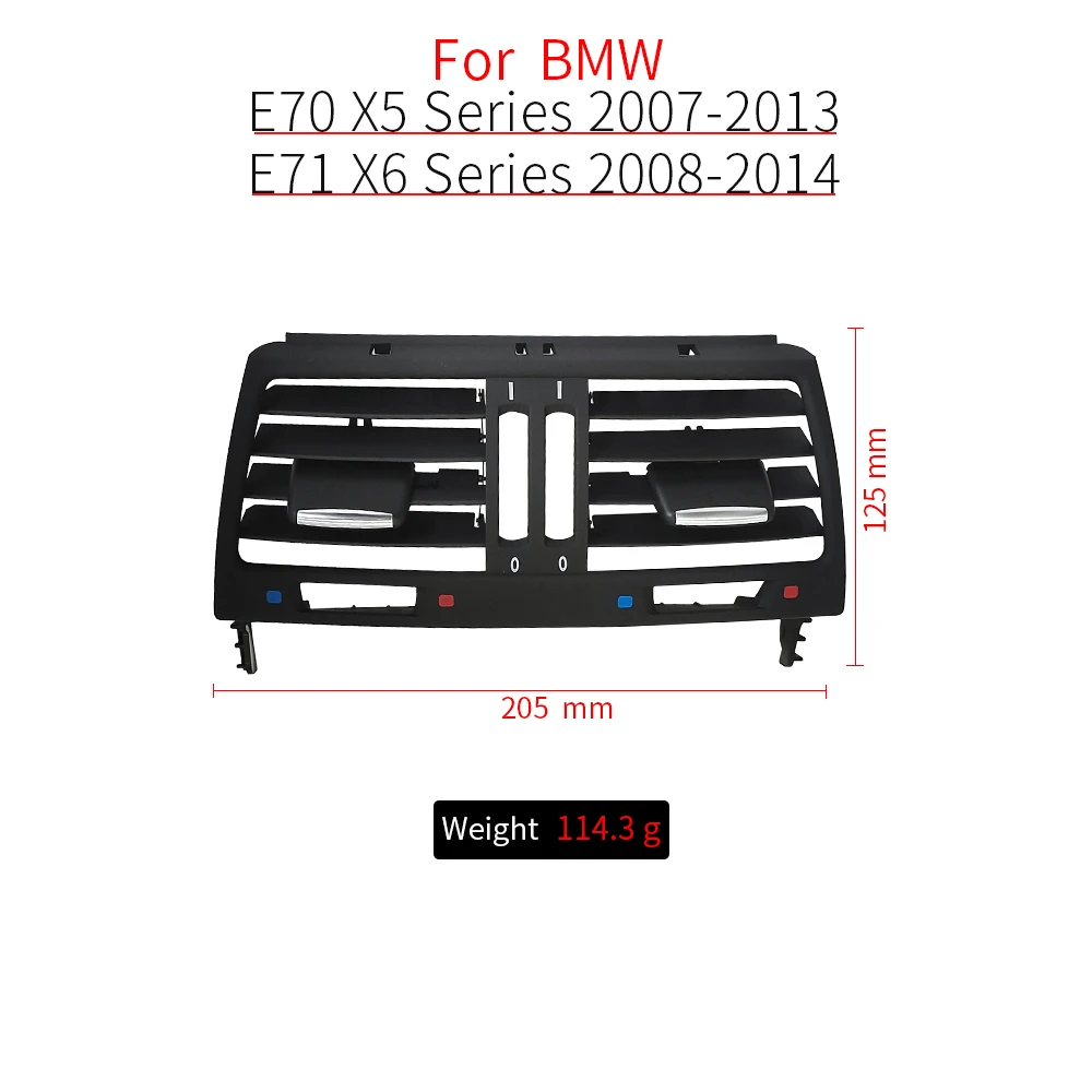 For BMW E70 E71 E72 Car Rear AC Air Vent Grille Panel Cover Replacement Accessory For BMW X5 X6 2007-2013