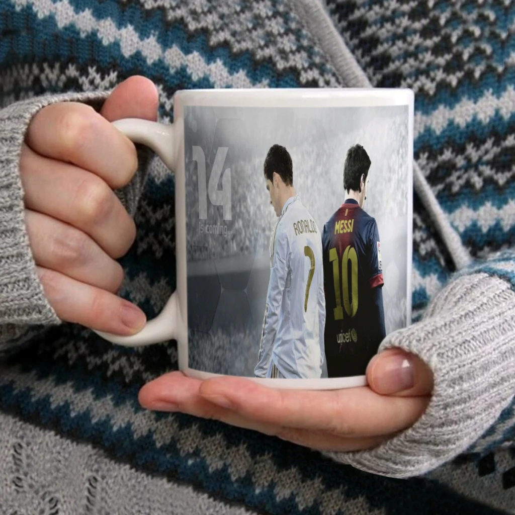 M-Messi Football Star Coffee Mug Wrap, 11oz Sublimation Ceramic Tea Cup,Beer Mugs,Milk Cups Surprised Gift For KIDS