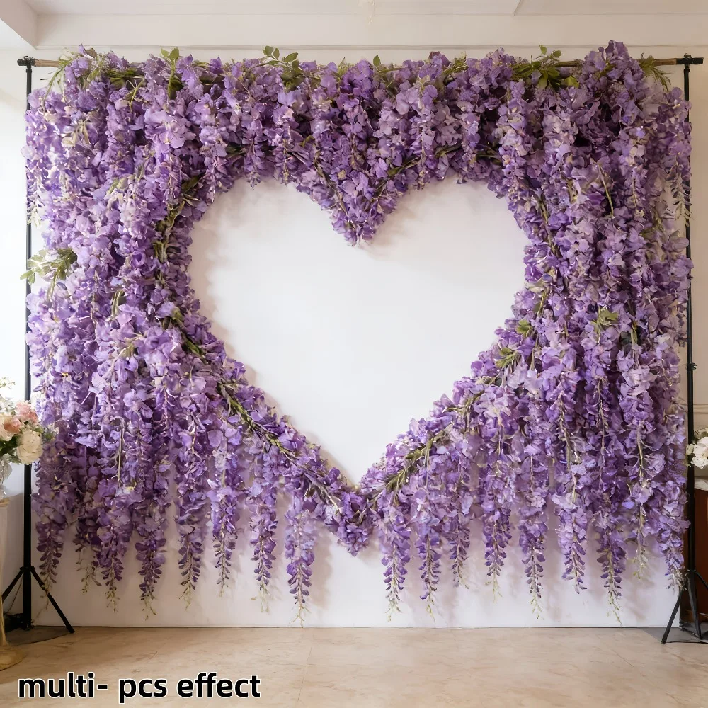 30 Stück Stilvolle und Romantische Künstliche Lila Glyzinien-Blumen für Garten, Hochzeit, Innenhof und Heim-Vasen Blumenarrangements
