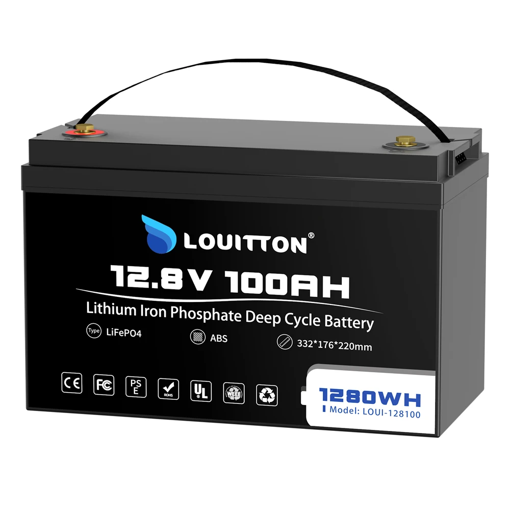 12.8V 100Ah Lifepo4 Battery Pack Lithium Iron Phosphate 6000+Deep Cycle Batteries for boat motor inverter EU Tax Free